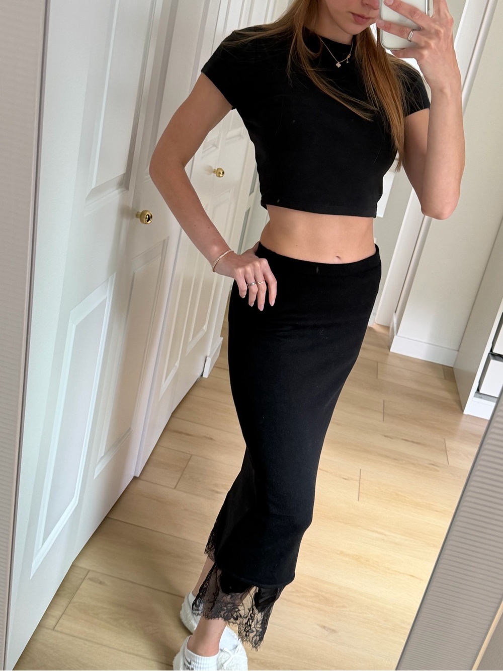 Zara Knit skirt with lace
